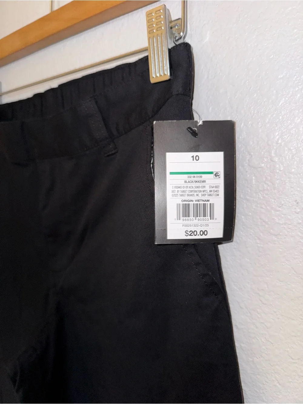 New art class Black Reinforced Knees Straight-Leg Kids Pants Size 10 Boys
